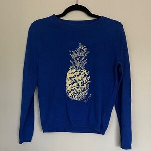 Five plus Royal Blue Sweater with Yellow Pineapple Motif